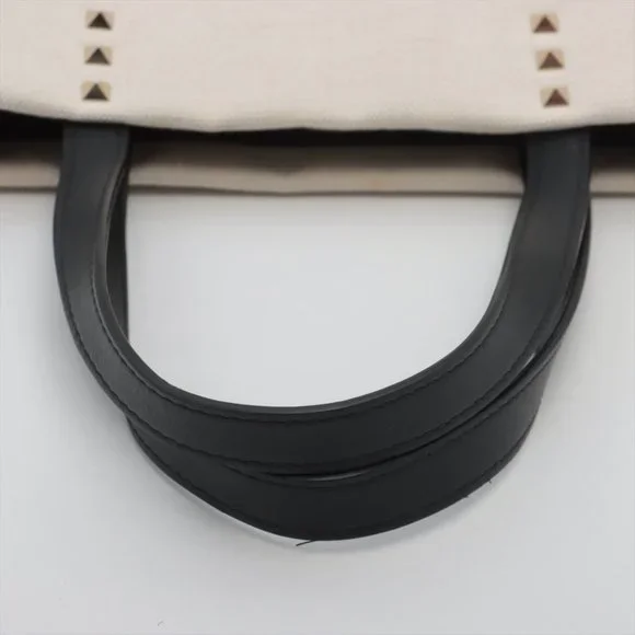 Sold out ❌Valentino Garavani VLTN Canvas & leather 2 way tote bag black x beige - Picture 5 of 12